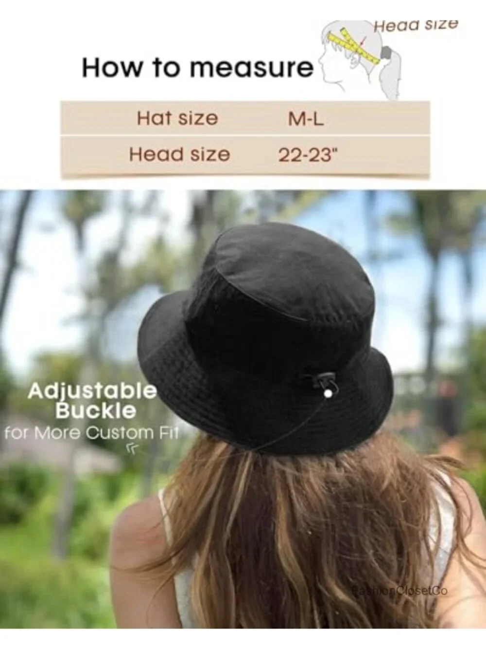 Washed Cotton Packable Bucket Hat with Adjustable Chin Strap Sun Hat for Women
